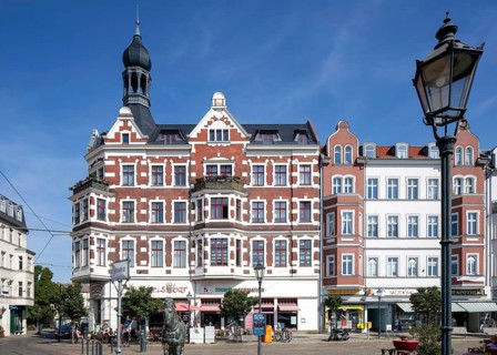 Historic commercial and office buildings on Schlossplatz square