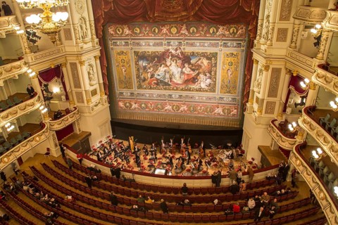 Interior view of the Semperoper opera house