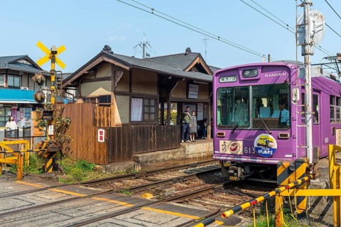 Train at Saga-Arashiyama Station