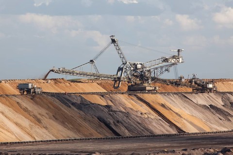 Open-cast lignite mining