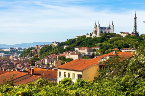 Fourviere Hill with Basilica of Notre-Dame, Lyon
