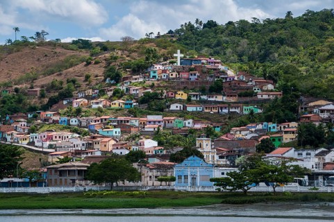 Townscape with colourful houses