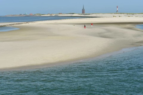 A sandbar at the harbor