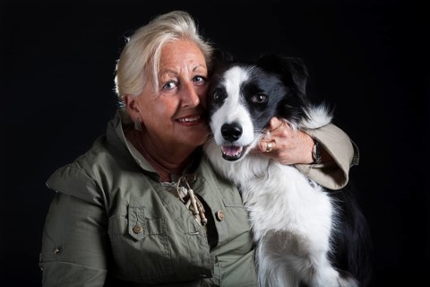 Pensioner with a Border Collie