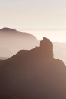 View from Cruz de Tejeda towards Roque Bentayga near Tejeda