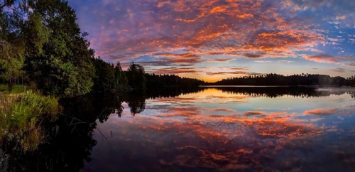 Sunrise at a lake