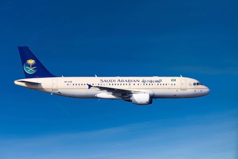 Saudi Arabian Airlines Airbus A320-214 in flight
