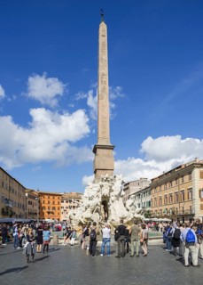 Fountains of the Four Rivers or Fontana dei Quattro Fiumi in Piazza Navona