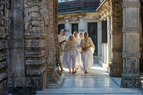 Jain nuns visiting a temple