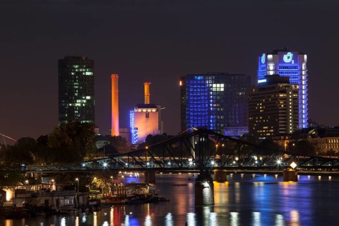 Frankfurt skyline at night