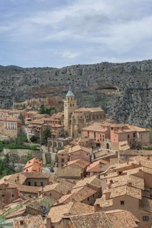 Cityscape with cathedral and castle