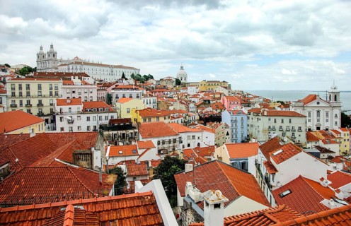 View from Jardim do Castelo de Sao Jorge across the Alfama district
