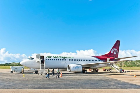 Aircraft of the Air Madagascar airline at the airport of Fort Dauphin or Tolagnaro