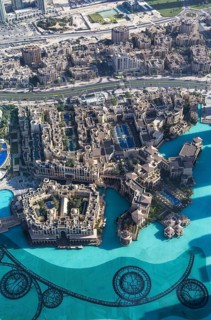 View from the Burj Khalifa on the Old Town district