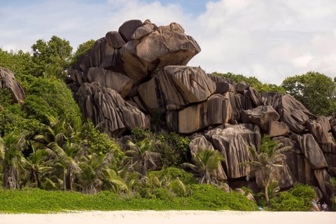 Rock formations typical for the Seychelles