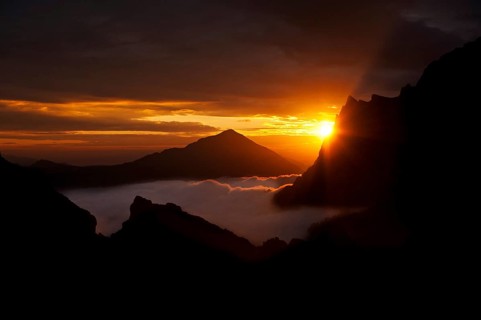 Sunrise in the mountains