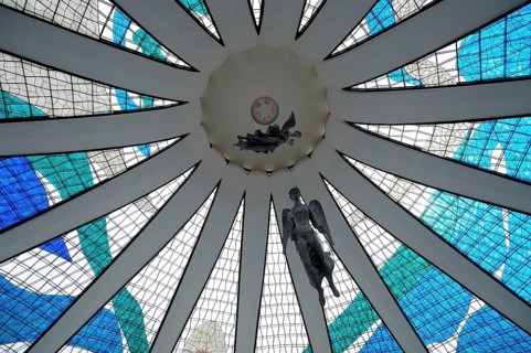 Angel hanging from the ceiling of the Cathedral of Brasilia