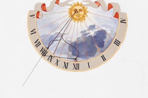 Sundial on the church in Wolfegg