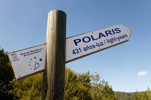 Signpost pointing to the Pole Star