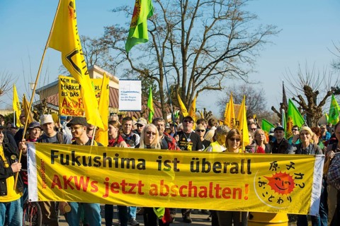 Anti-nuclear demonstration on the 3rd anniversary of the Fukushima nuclear disaster