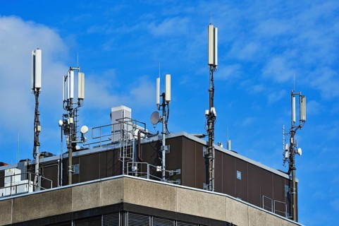 Various aerials on a building