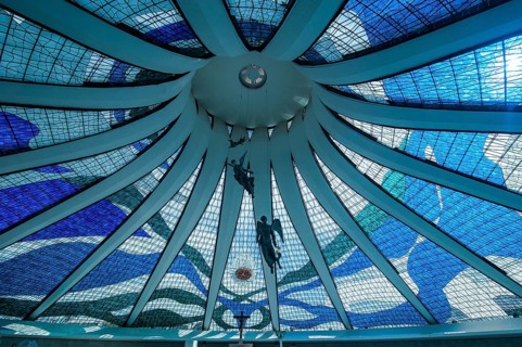 Stained glass in the Metropolitan Cathedral of Brasilia