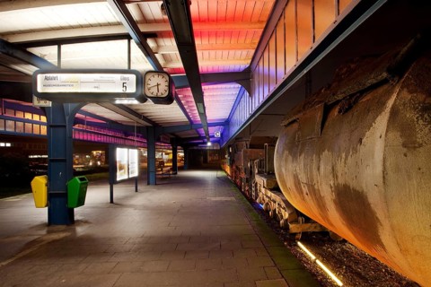 Museum platform with the disused tracks 4 and 5 of Oberhausen central railway station