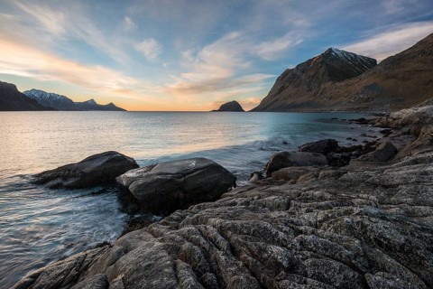 Rocky beach of Haukland