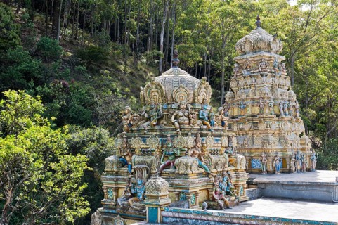 Ornate Gopuram or temple towers with decorations