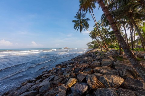 Rocky section of the beach near Maggona