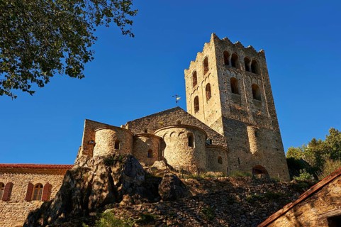 First Romanesque or Lombard Romanesque style Abbey of Saint Martin-du-Canigou