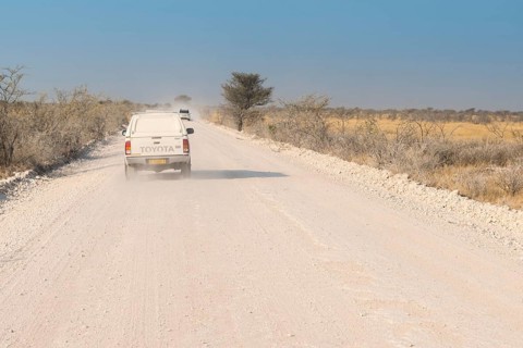 Car on dirt road