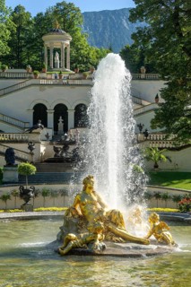 Flora Fountain surrounded by a water basin