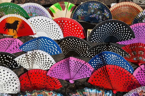Fans displayed for sale