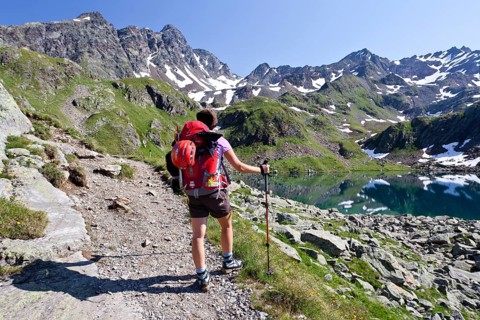 Mountaineer at Grosser Schwarzsee Lake