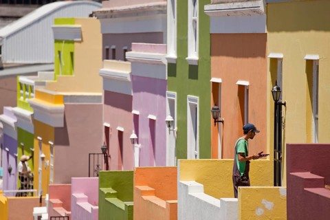 Typical coloured houses in the district of Cape Malay Bo-Kaap