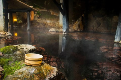 Water bowl in the Kurokawa onsen