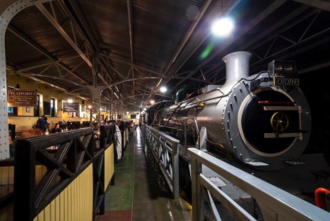 Railroad restaurant in the old station