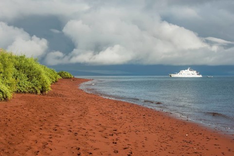Red sandy beach