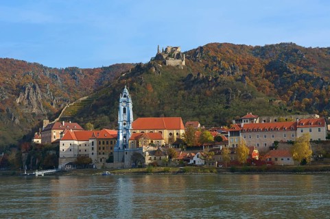 Townscape of Durnstein on the Danube River