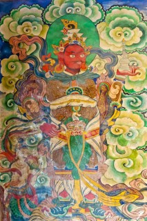 Mural at the entrance of the Tashi Choling Gompa