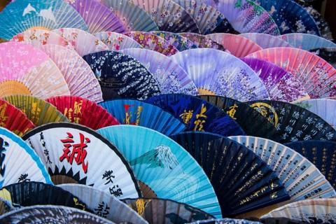 Colourful hand fans for sale