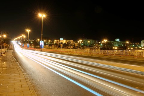 Highway at night