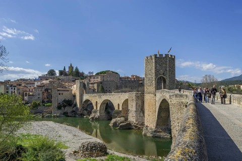 Pont de Besalu bridge over the Fluvia River
