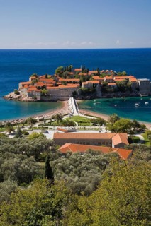 Aman Sveti Stefan hotel resort including the Miloceron Villa on the historic island of Sveti Stefan