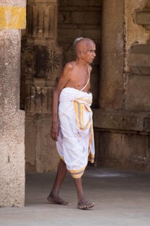 Elderly man wearing a robe