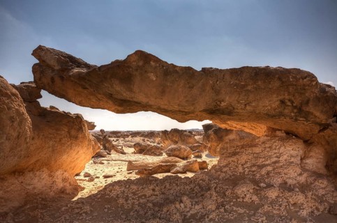 Rock Garden or Duqm Stone Park in the evening light