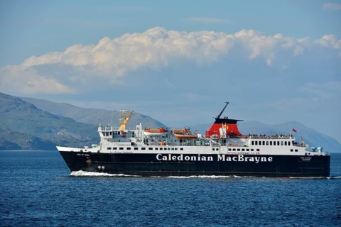 Large ferry of the Caledonian MacBrayne shipping company