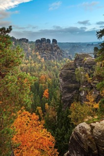 View from the Basteibrucke in autumn
