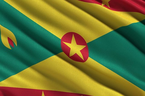 Flag of Grenada waving in the wind